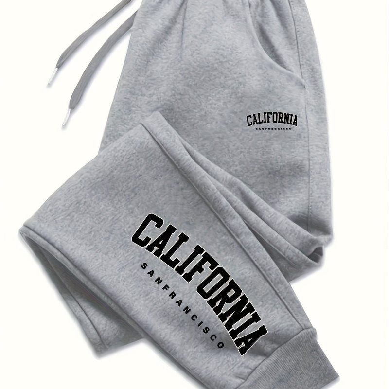 A Pair of Men's Casual Mid-Waist Sports Pants.