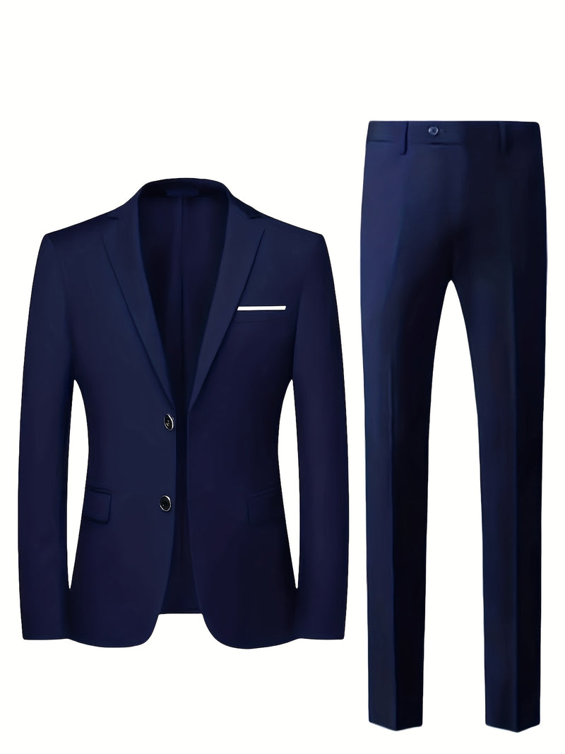 Men'S 2pcs Suit, Including a Blazer And Trousers, Stylish And High-Quality.