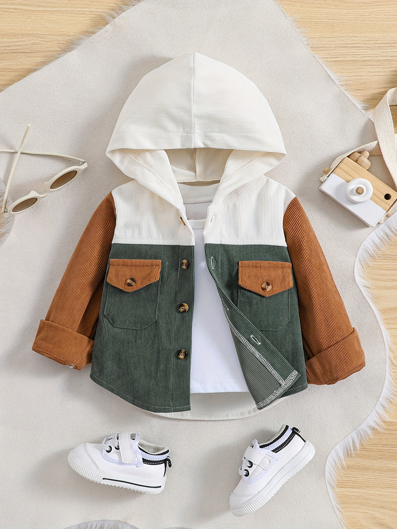 Casual Corduroy Jackets And Hats for Infants And Toddlers.
