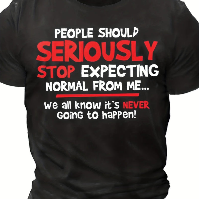 Men's Short-sleeved T-shirt Simple English.