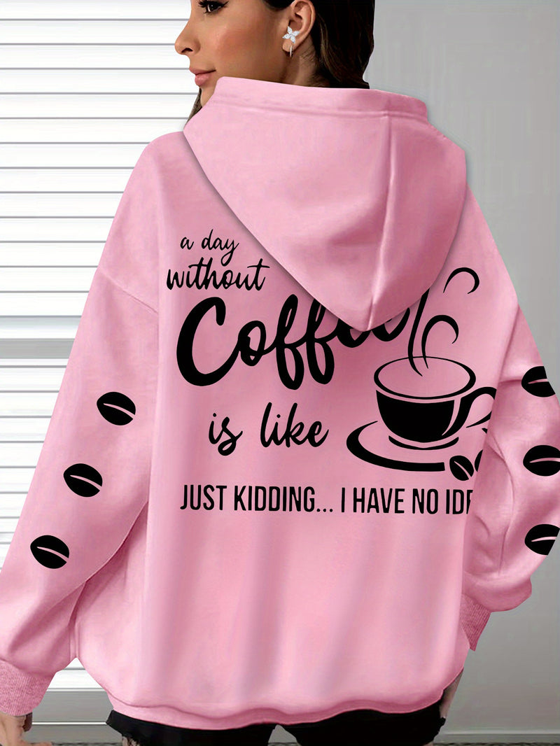 Women's Cozy Coffee Graphic Hoodie.