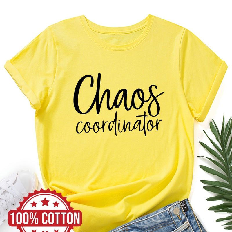 Women's "Chaos Coordinator" Graphic Print T-Shirt.