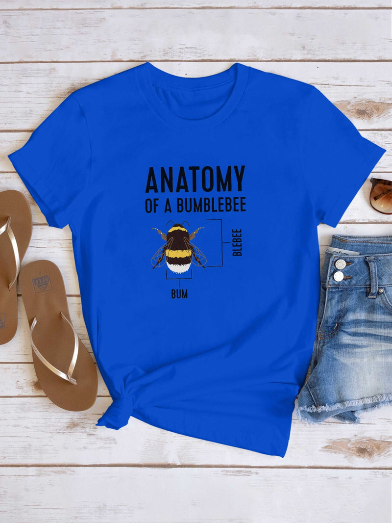 Women's Pure Bumblebee Anatomy Print T-Shirt.