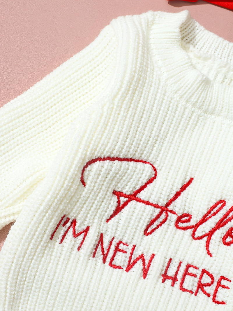 2pcs Newborn Photography Outfit, Baby Girl Knit Sweater with Bow Set.