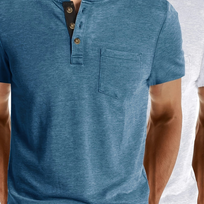 2pcs Set of Stylish Short-Sleeve T-Shirts for Men.
