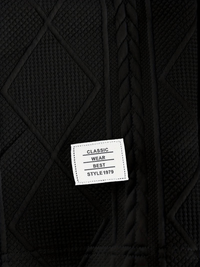 Men's Round Neck Textured Heavyweight Short Sleeve Shirt.