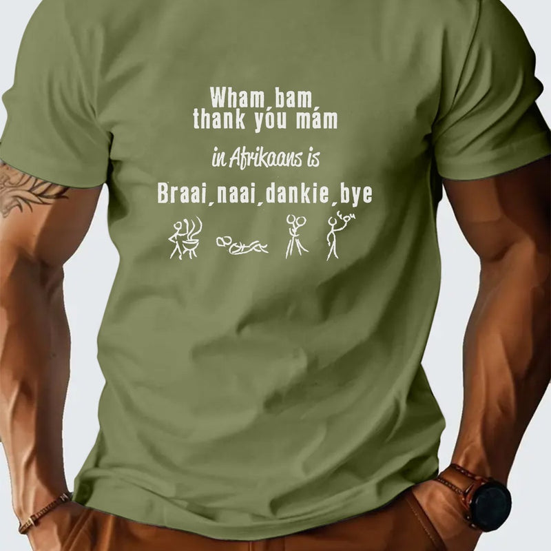 Thank You Ma'Am. Men'S Short-Sleeved Shirt for Spring And Summer.