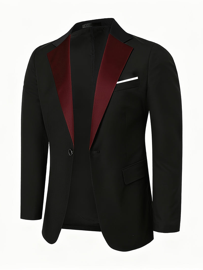 Men's 3pcs Suit Set, Blazer + Vest + Trousers.