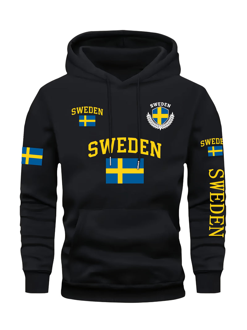 This Is Where I Live" Swedish Flag Emblem Fashion. Multi-Pattern Print.