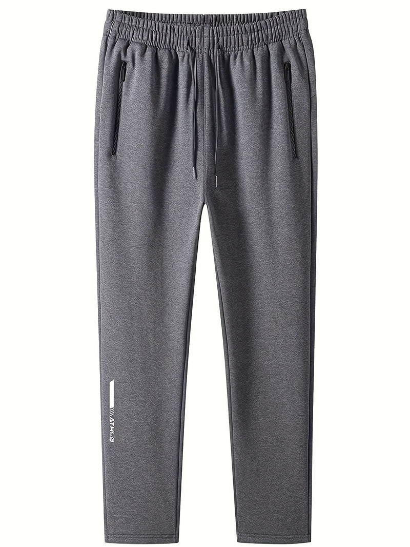 2pcs Men's Straight-Leg Jogger Pants with Zipper.