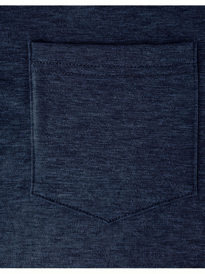 Men's Plaid Collar Pocket T-shirt.