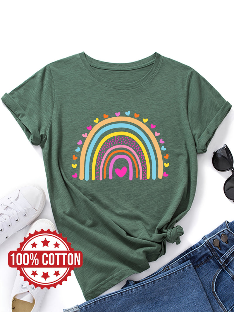 Women’s Rainbow and Love Print T-shirt.