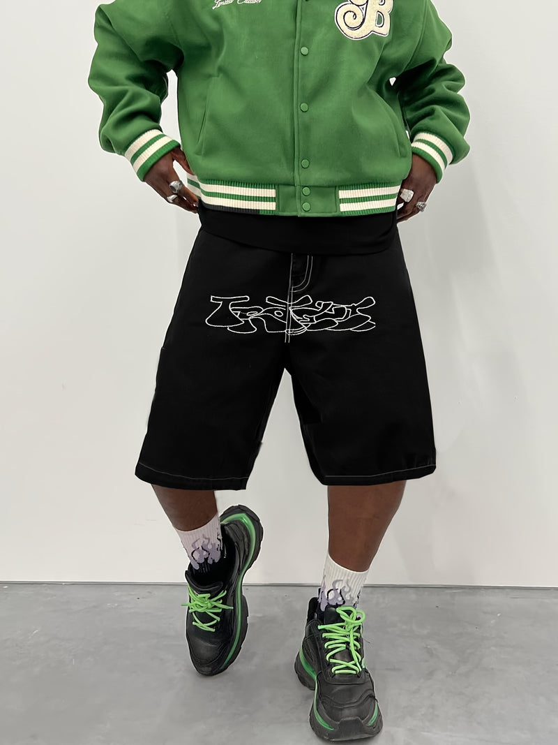 Men's Loose Fit Denim Shorts - Non-Stretch Denim, Mid-Rise Loose Leg Opening.