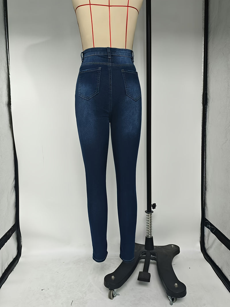 Women's Skinny Jeans - Stretchy Non-Belted Pants.