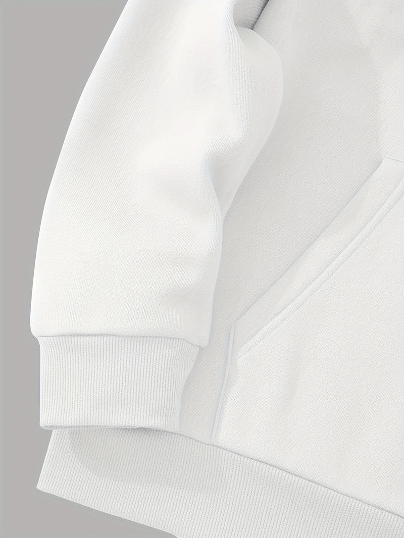 3pcs Trendy Print Sweatshirt, Men's Casual Hooded Sweatshirt.