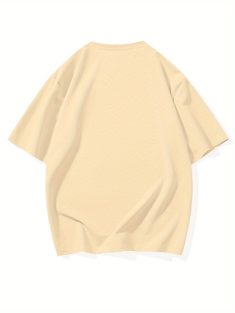 Women's Fashion Letter Print Round Neck Short Sleeve T-Shirt.