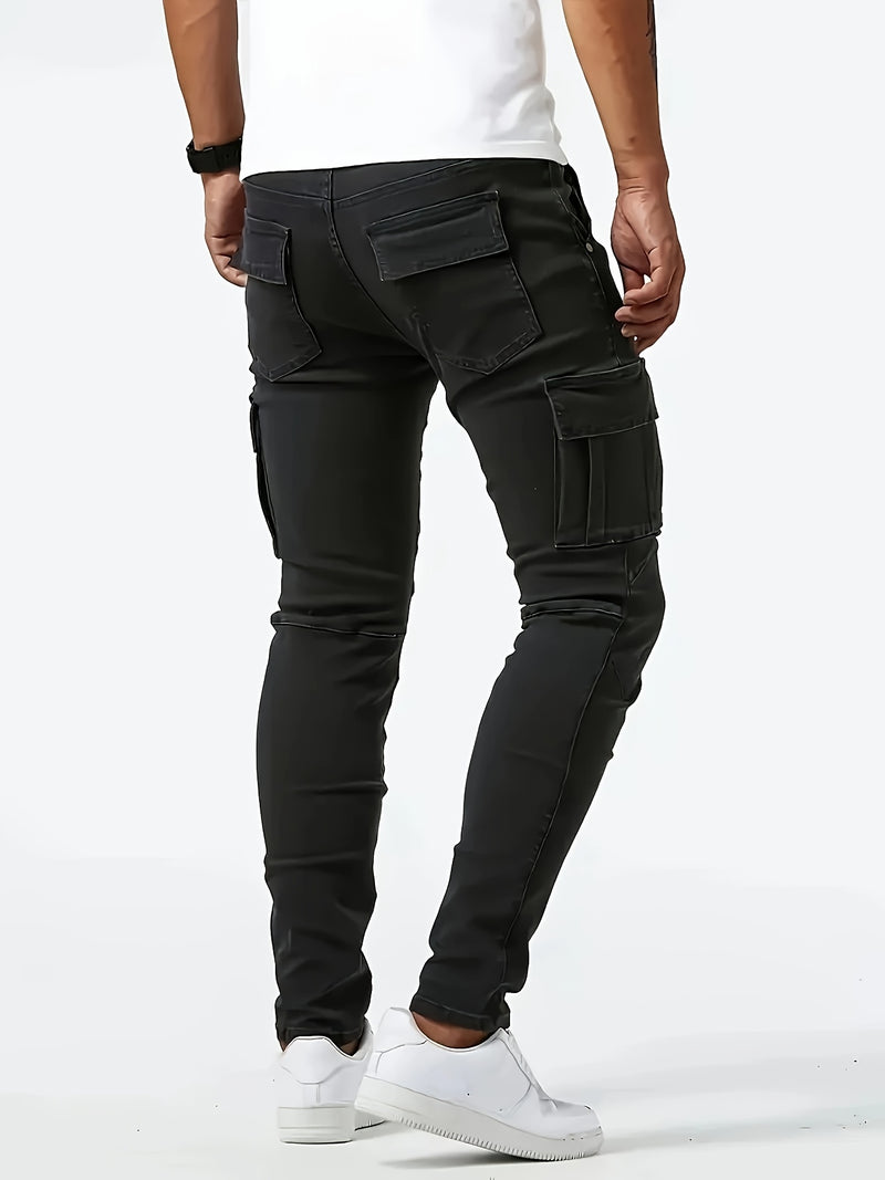 Men's Trendy Casual Long Pants with Multiple Pockets.