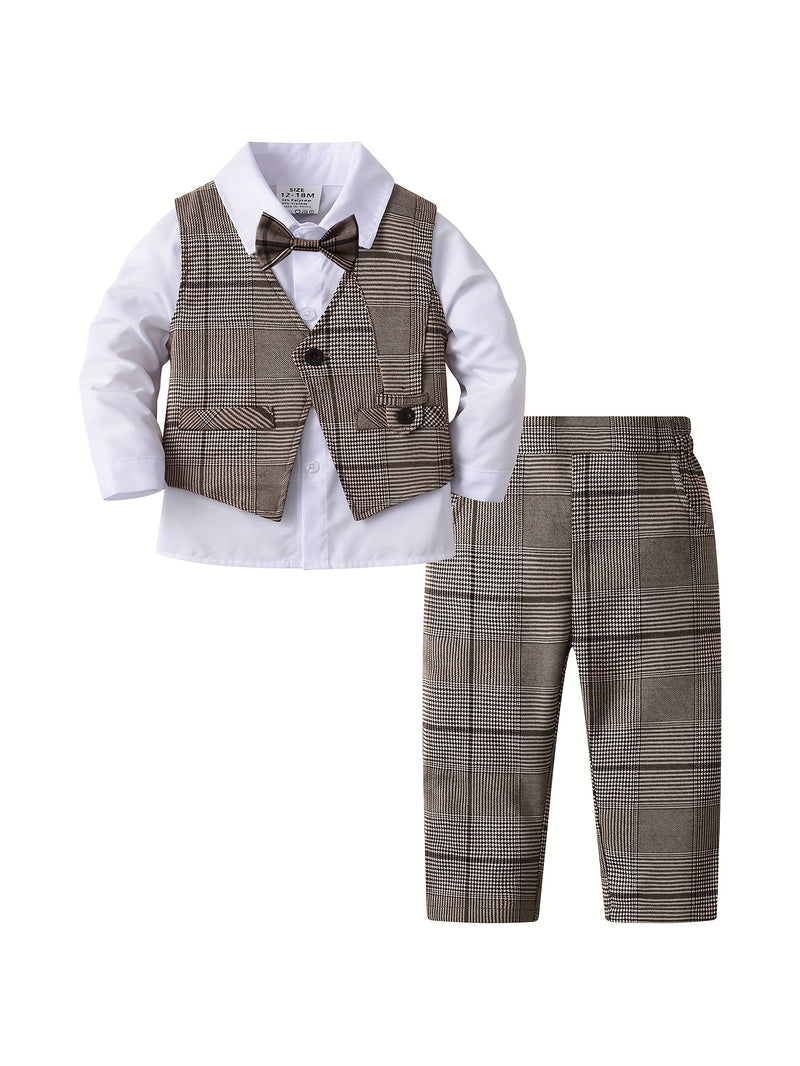 Gentleman Cute Baby Spring And Autumn 4pcs Set for Boys.