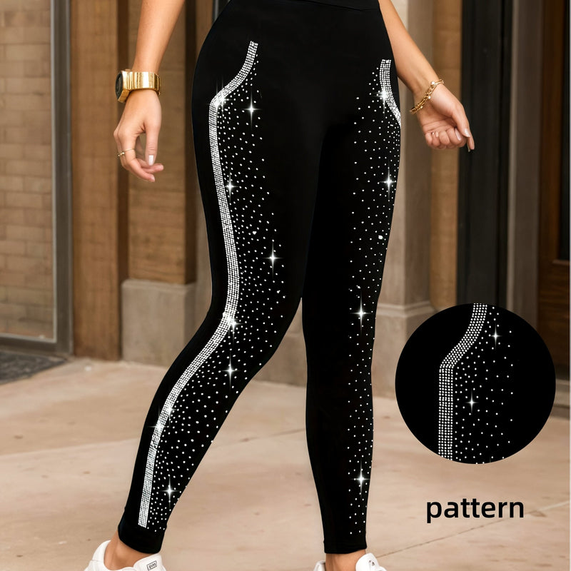 1pc Women's Black Four-Season Cropped Pants.