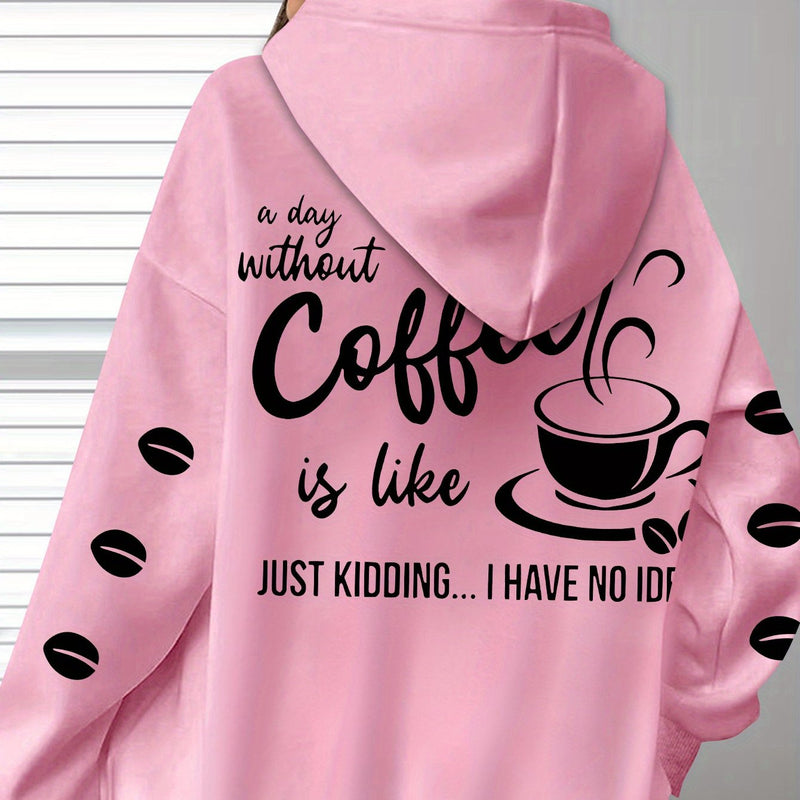 Women's Cozy Coffee Graphic Hoodie.