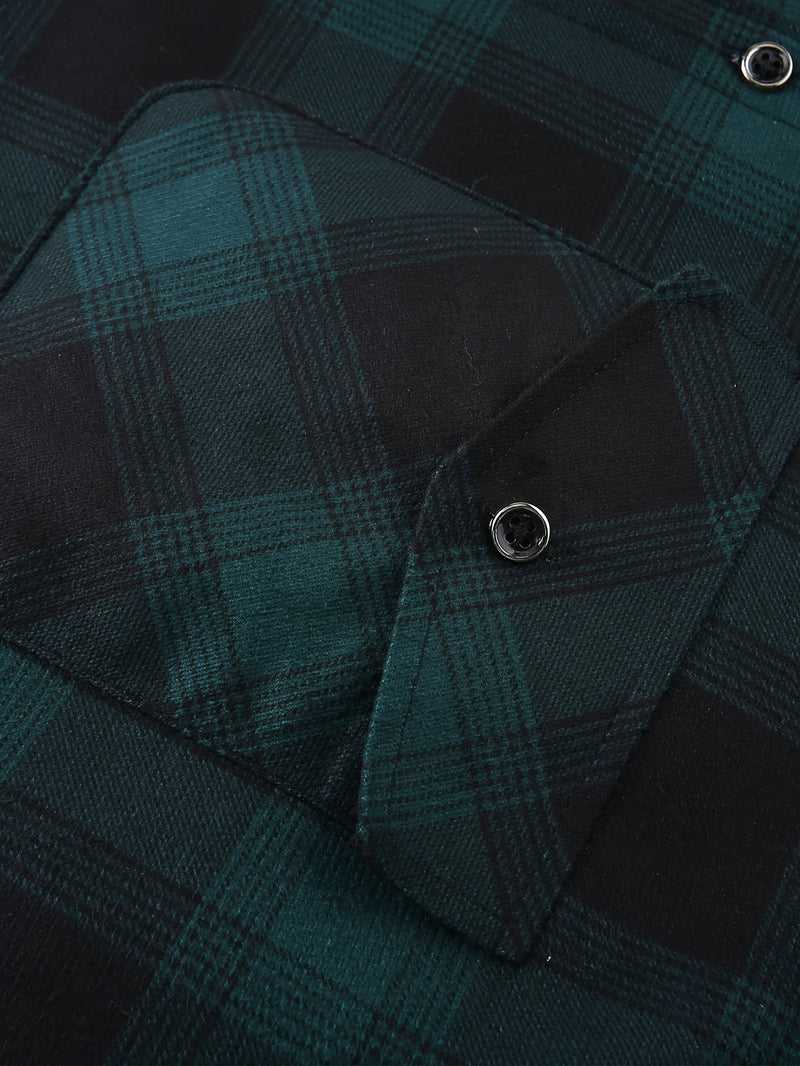 Men's Plush Flannel Shirt Jacket.
