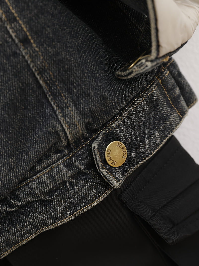 Boys and Toddlers Autumn/Winter -Lined Thickened Denim Jacket.