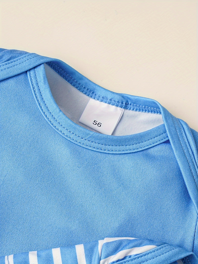 Baby 3pcs Printed Short Sleeve Triangle Bodysuit Cute Crawling Suit.