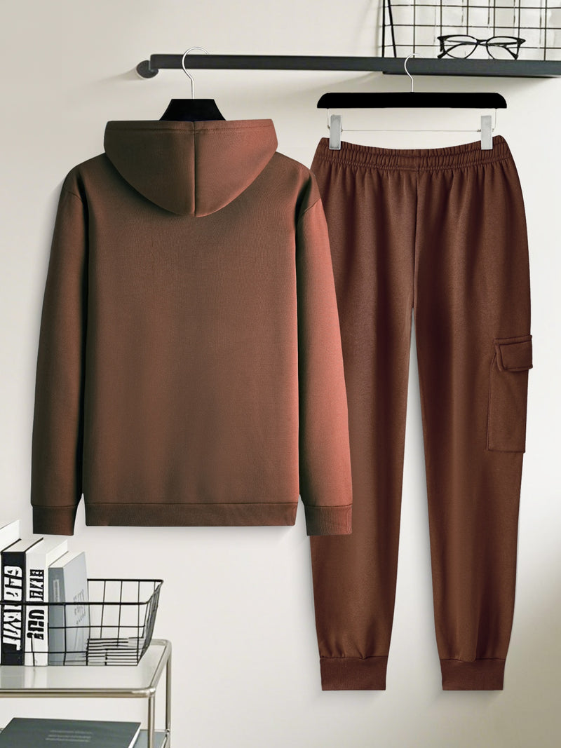 Men's Casual 2pcs Set, Fashion Long Sleeve Streetwear Hoodie.