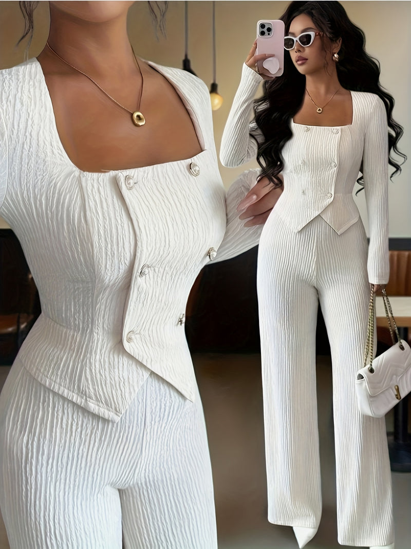 Women's Fashion Features an Elegant Two-Piece Set.