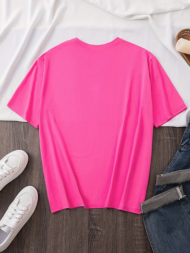 Women’s  Pocket Panda Climbing Rope Cute Pattern Print Fashion Crew Neck T-Shirt.