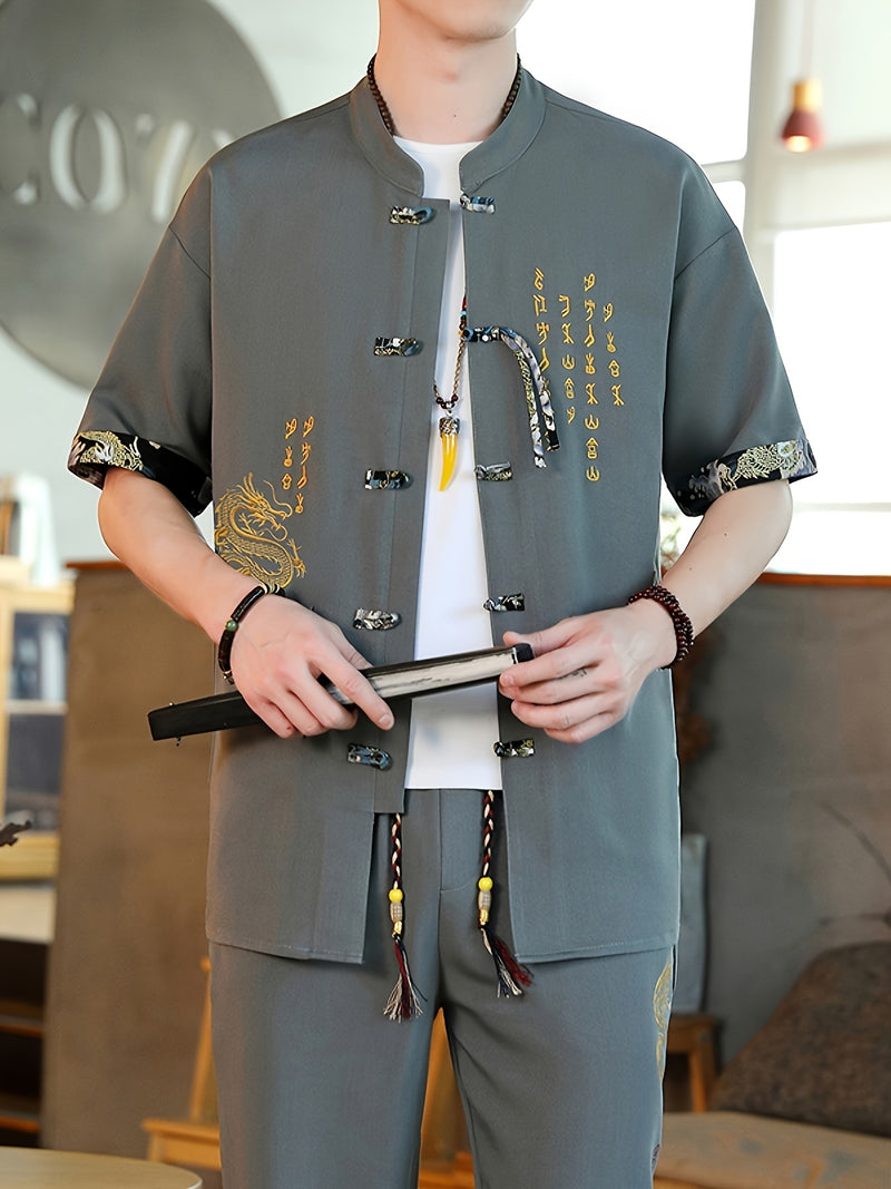 Summer New Chinese Style Hanfu Set for Men.