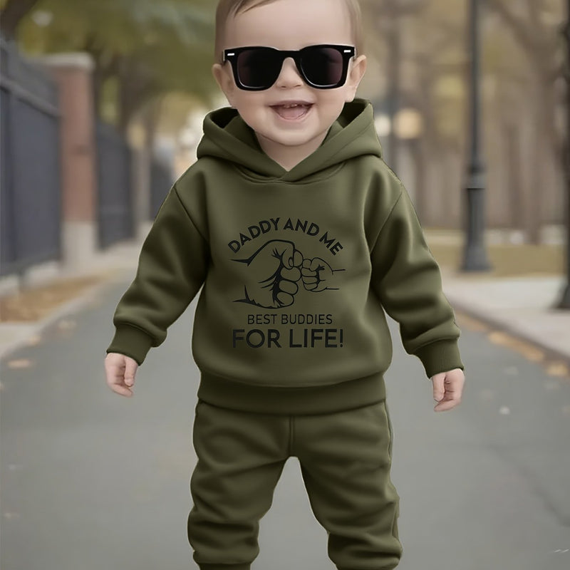 Boys' Autumn/Winter Casual English Letter Graphic Fist Bump.