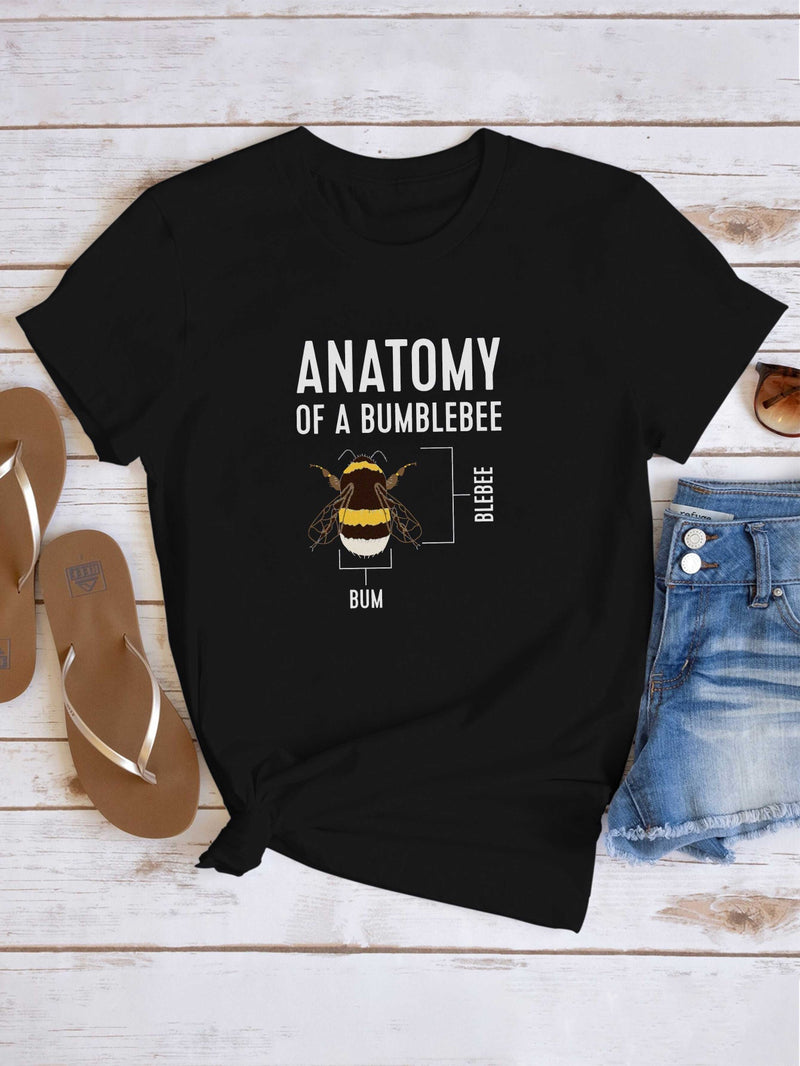 Women's Pure Bumblebee Anatomy Print T-Shirt.