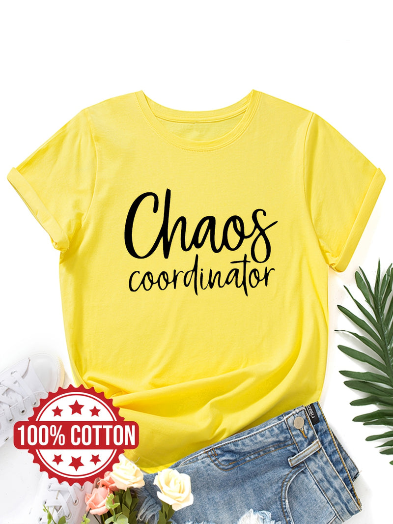 Women's "Chaos Coordinator" Graphic Print T-Shirt.