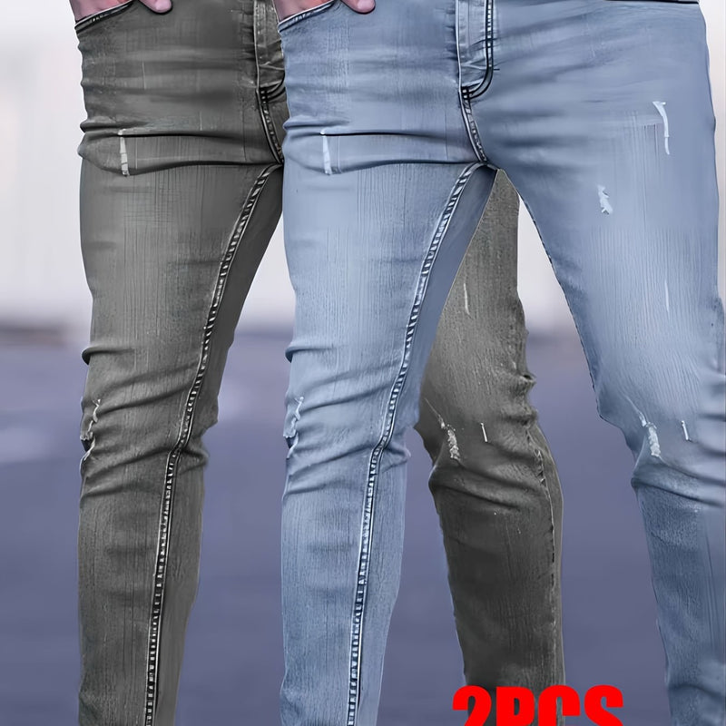 Gengyuan Shi - Men's Casual Stretch Pants 2pcs Set.