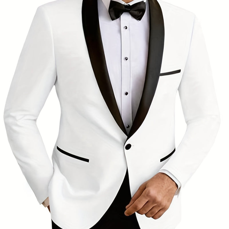 Men's Stylish Suit with Contrasting Colors.