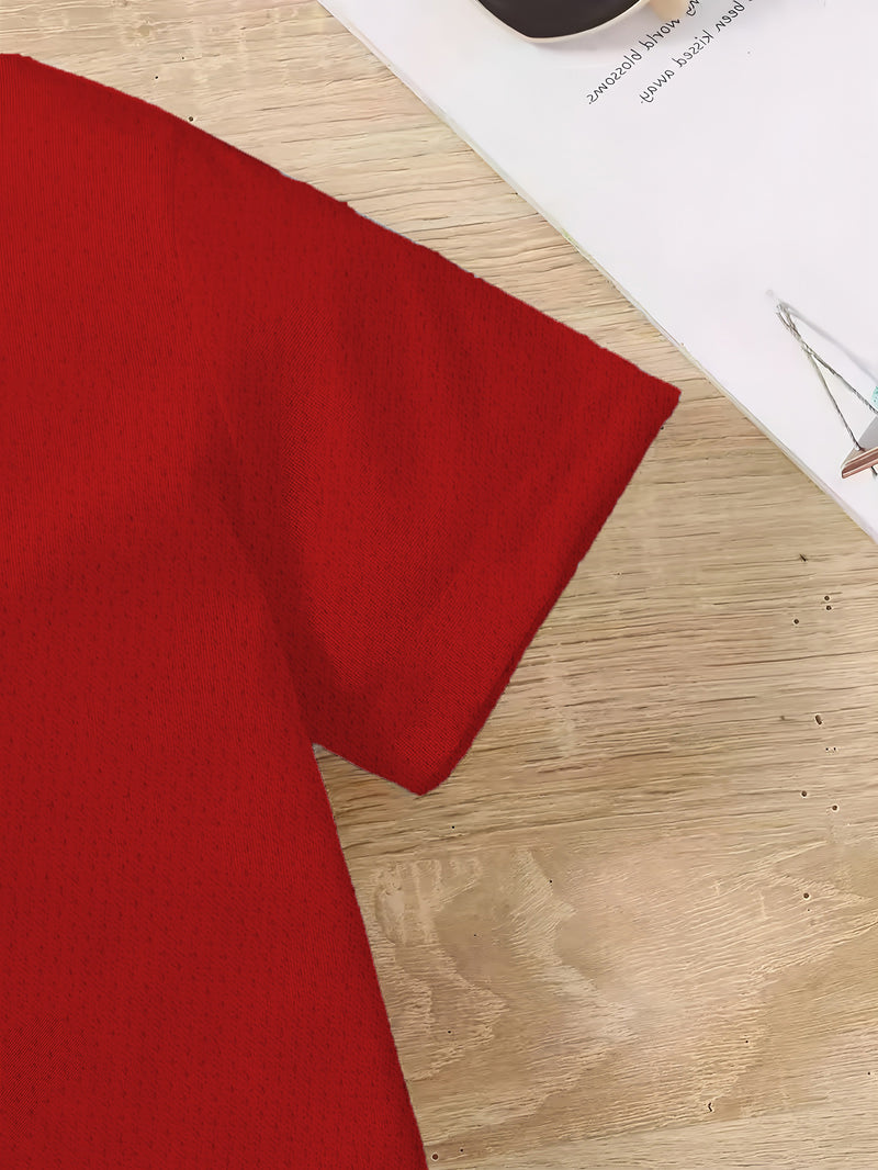 Men’s Short-Sleeved Round Neck, Knitted Fabric That Is Easy And Comfortable.