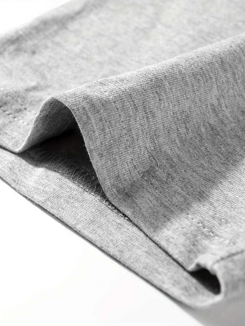 3pcs Cotton Men's Short Sleeve Printed T-Shirt.