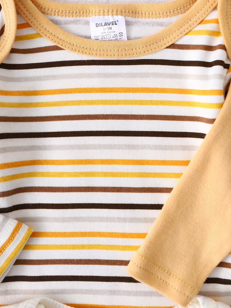 8pcs New Autumn And Winter Long-Sleeve Onesies for Boys And Girls.