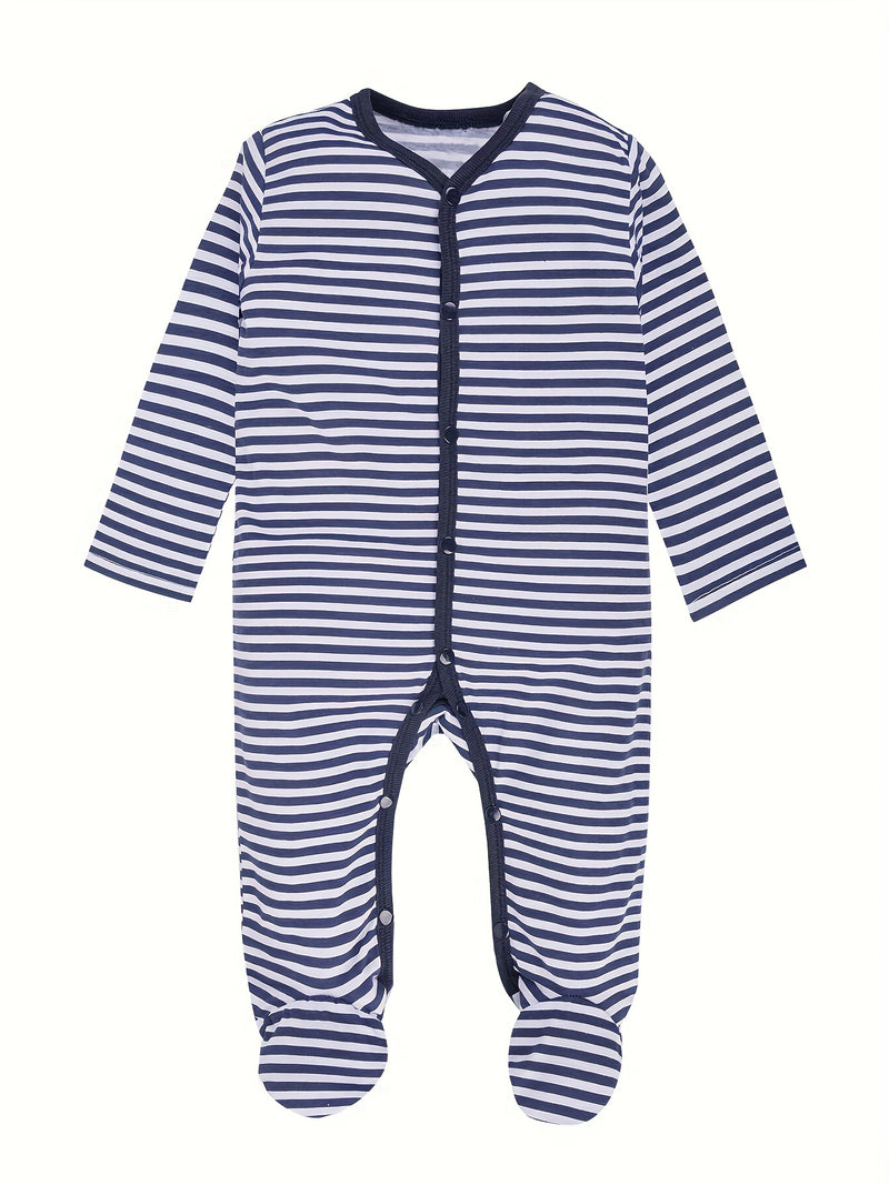 4pcs Bamboo Fiber Footed Onesies for Newborn Boys.