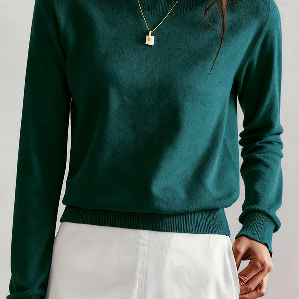 Women's Fashion Round Neck High-end Versatile Base Layer Top.