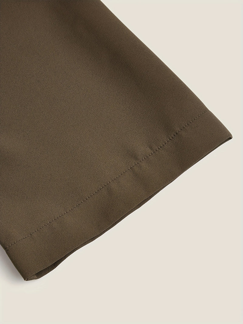 Men'S Classic Embroidered Suit, Summer Mid-Sleeve Top.