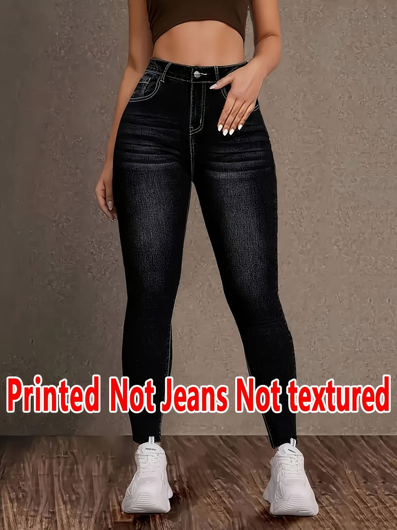 Women's Imitation Denim Leggings, Four Seasons Style.