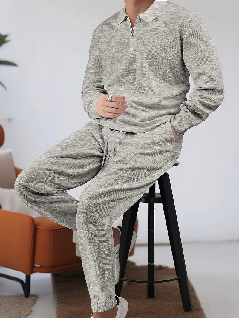 Two Pieces, Men's Autumn And Winter Casual Outfit.