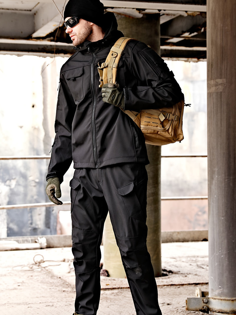 Autumn and Winter Men's  Fleece-Lined Two-Piece Set.