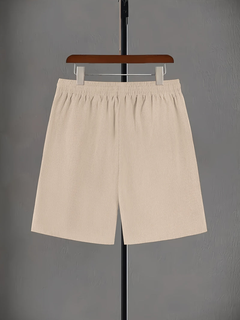 Men's Casual Shorts, Corduroy Drawstring Single-piece Shorts.