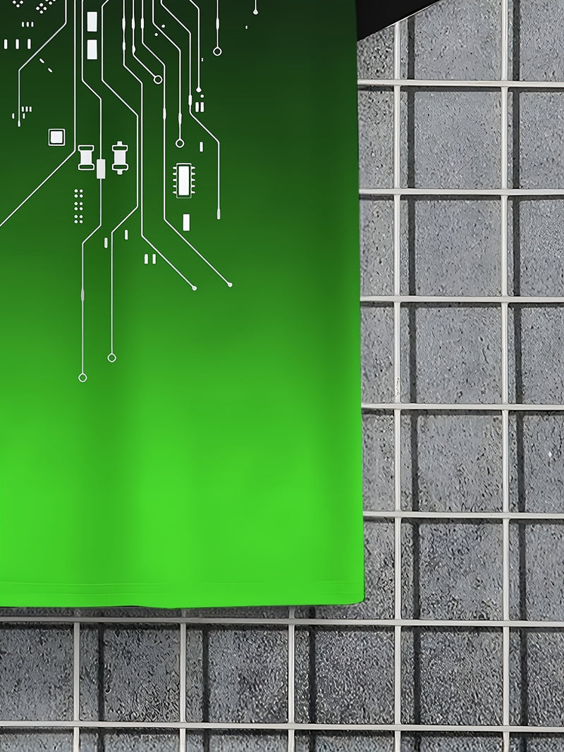 Men's AI Chip Circuit Graphic T-Shirt.
