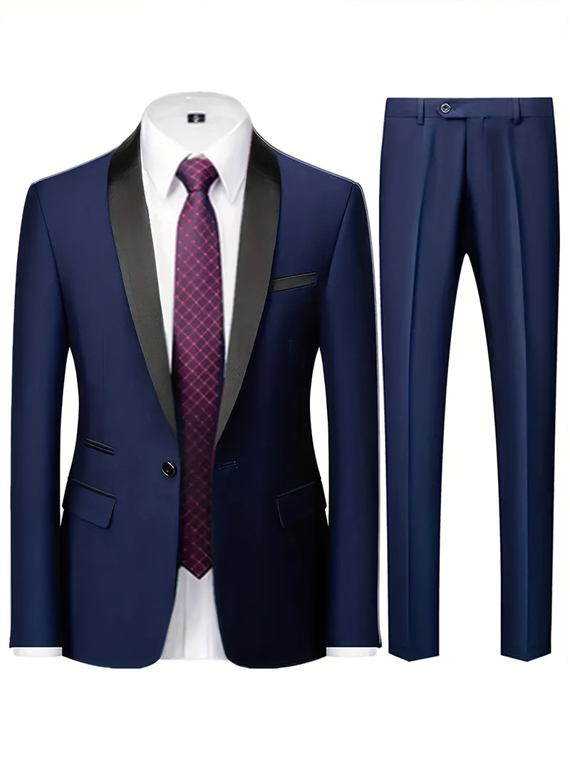 Men'S Premium Two-Piece Suit, Plus-Size Suit Set with Pants.