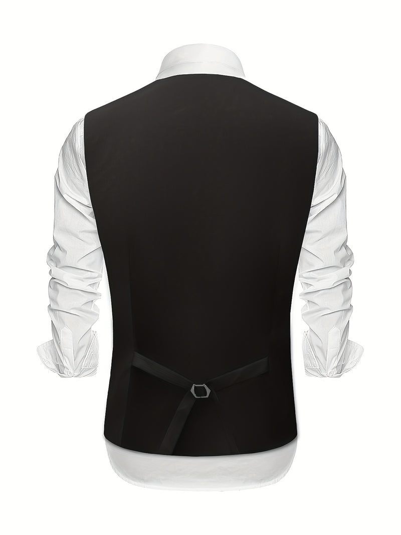 High-End Men's Formal Three-Piece Suit Set, Including a Blazer.