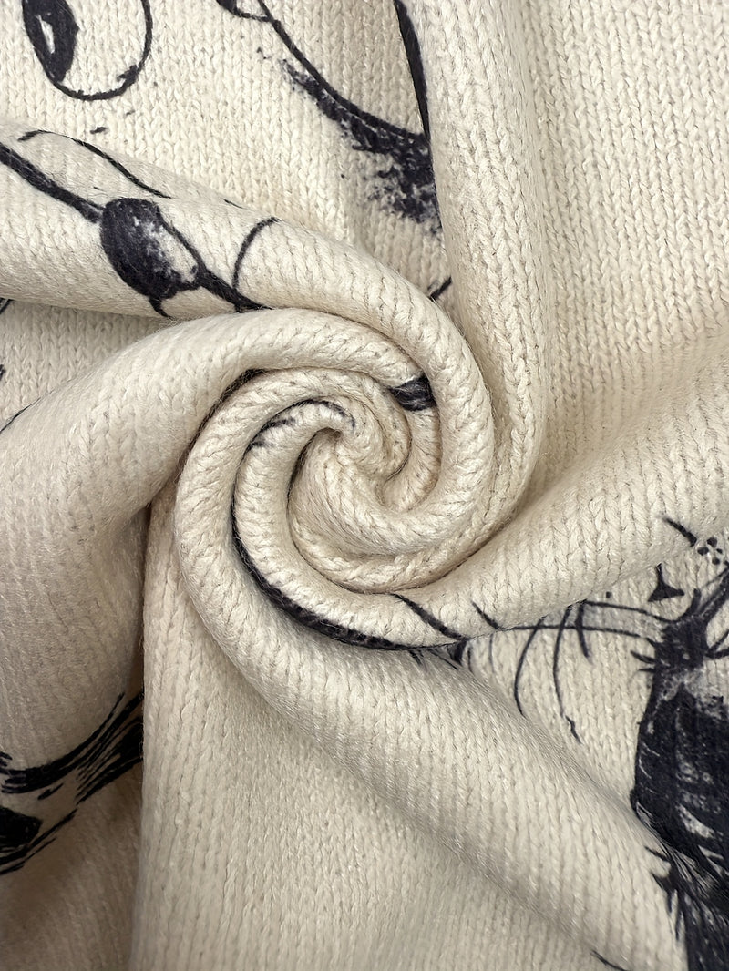 Women's All Over Printed Long Sleeve Universal Crew Neck Lightweight Sweater.